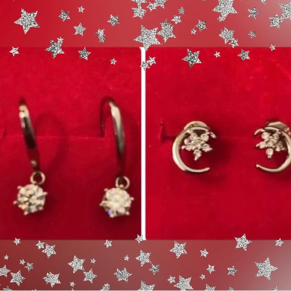 925 Sterling Silver Earring Bundle Includes Two Pairs - Picture 4 of 13